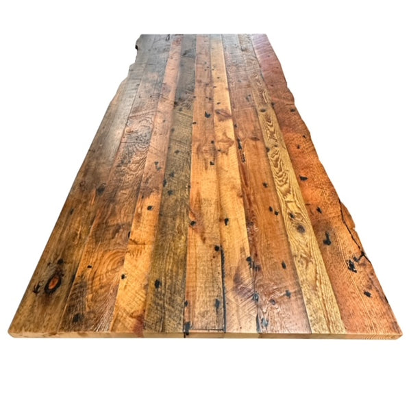 Polished End Grain Reclaimed Pine Dining Table