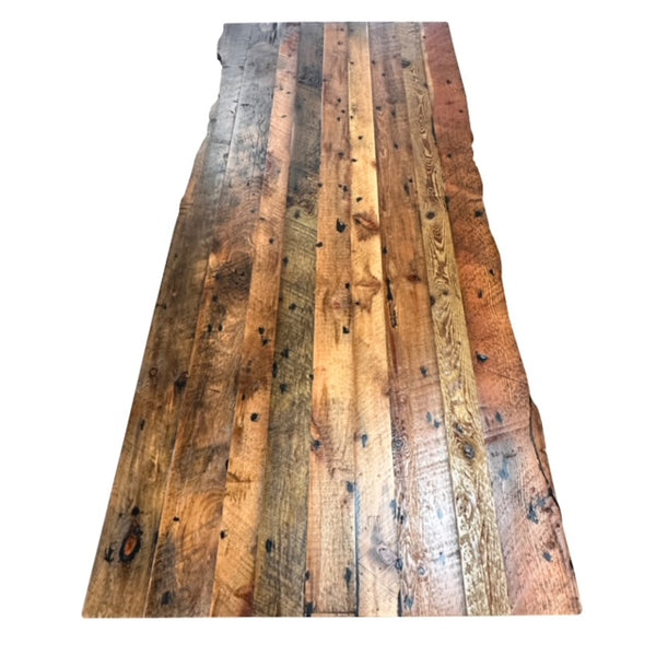 Polished End Grain Reclaimed Pine Dining Table