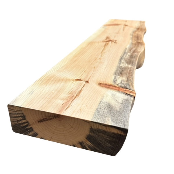 Live Edge Blue Stained Pine Shelf