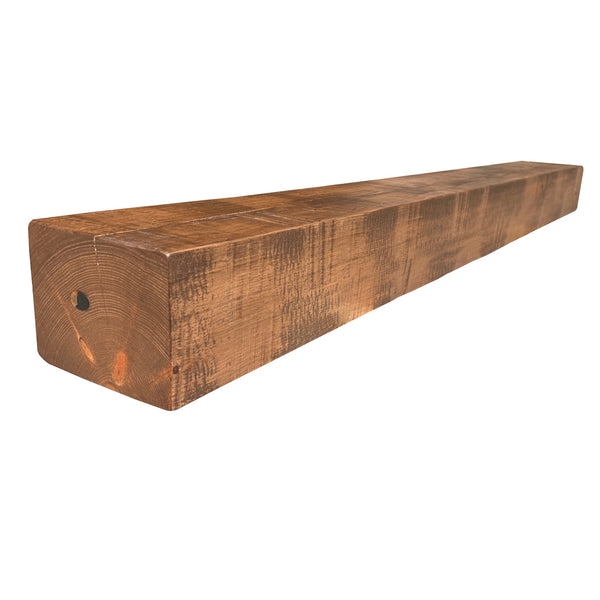 Rough Sawn Pine Hewn Mantel