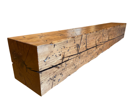 Distressed Pine Timber Mantel